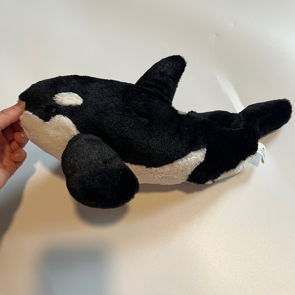 SeaWorld 16" Orca Plush Black White Killer Whale Stuffed Animal Toy Stuffy